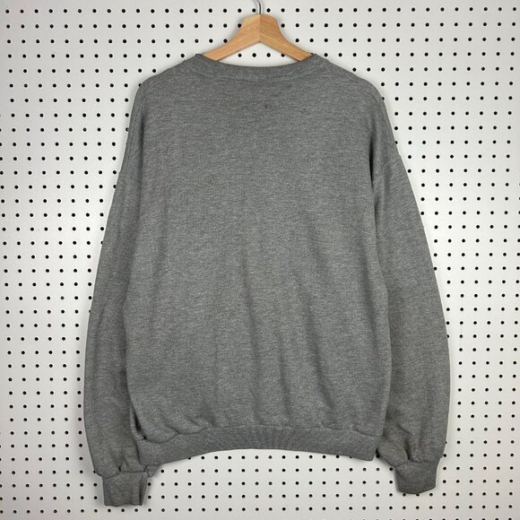 Ole Miss Rebels Vintage Crewneck Sweatshirt Size Large Gray Worn Distressed 90s - Picture 4 of 7